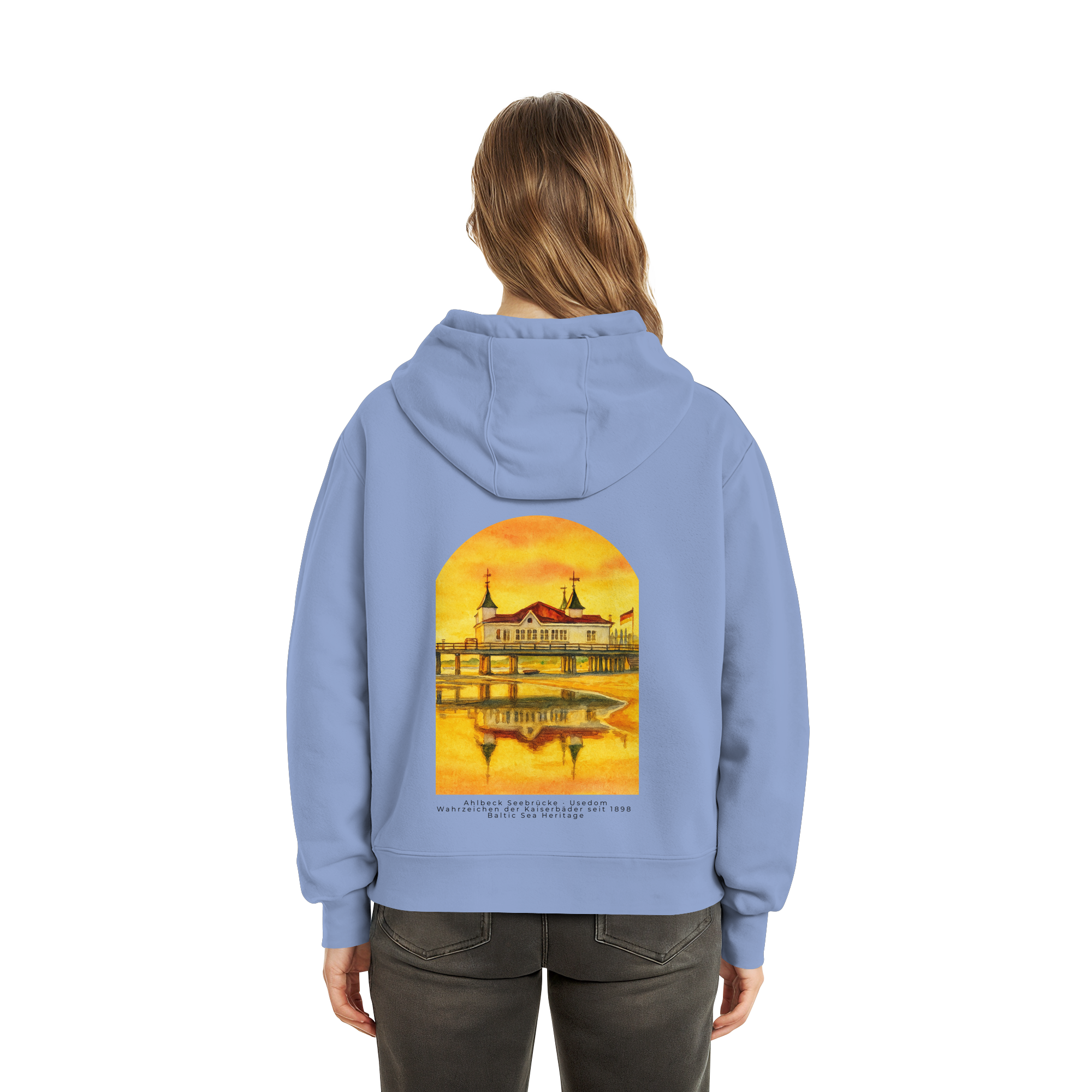 Seebrücke Ahlbeck - Fluffy Boxcut Hoodie