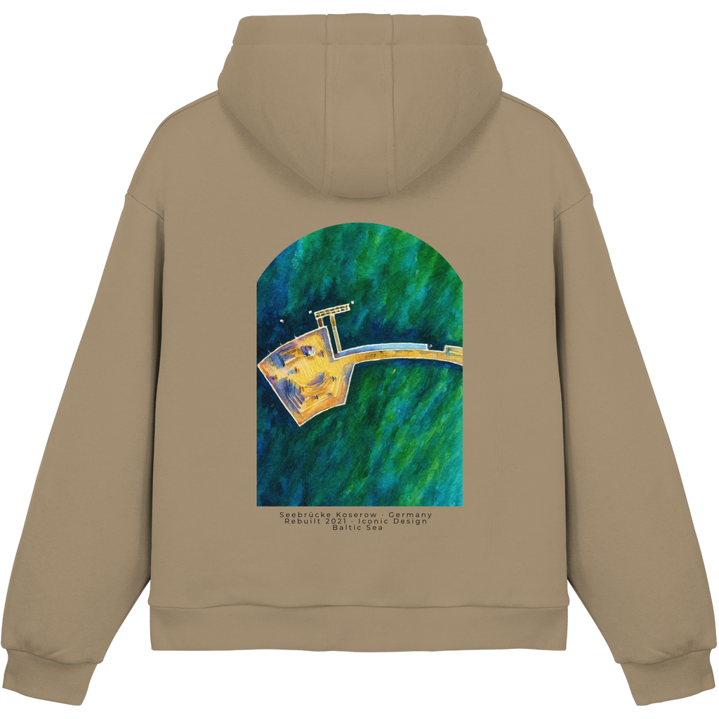 Koserow - Seebrücke - Fluffy Boxcut Hoodie