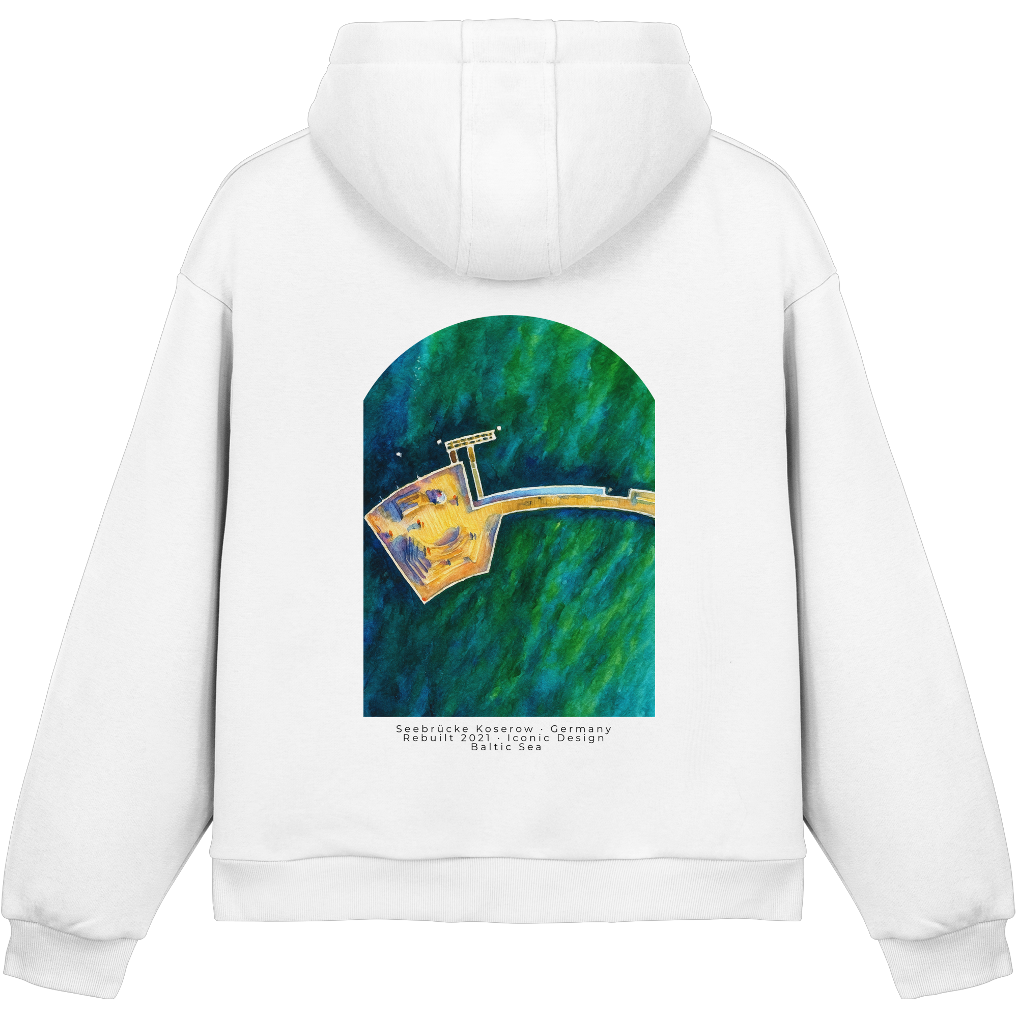 Koserow - Seebrücke - Fluffy Boxcut Hoodie