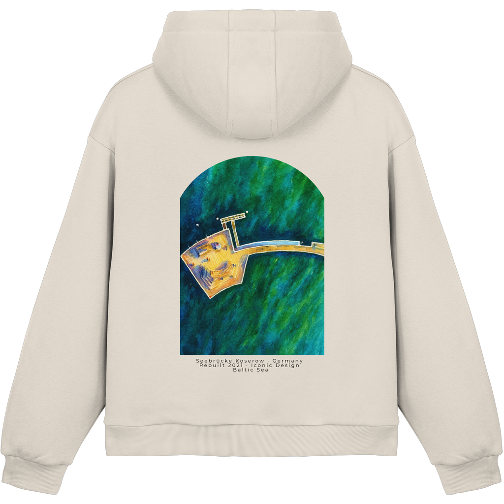 Koserow - Seebrücke - Fluffy Boxcut Hoodie