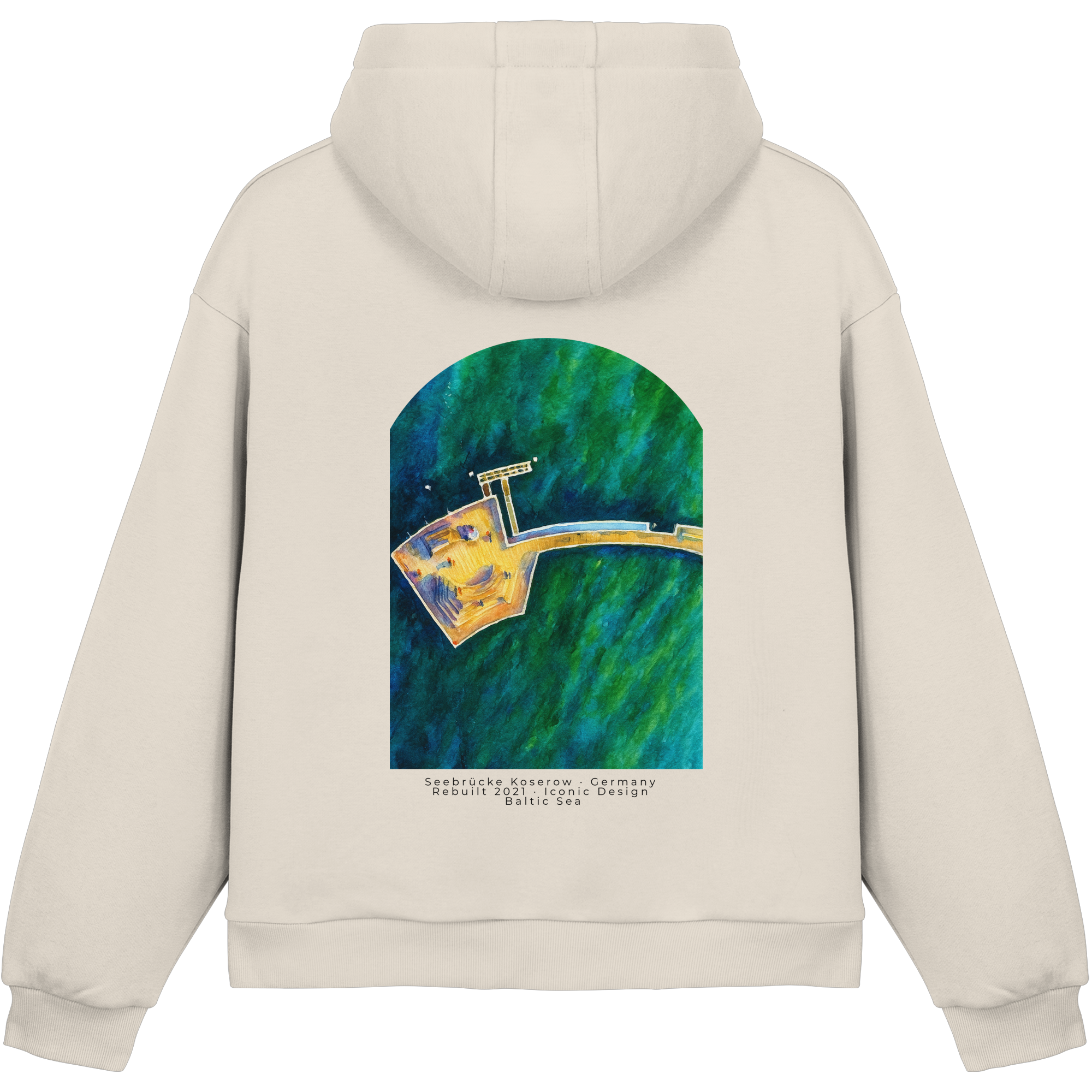 Koserow - Seebrücke - Fluffy Boxcut Hoodie