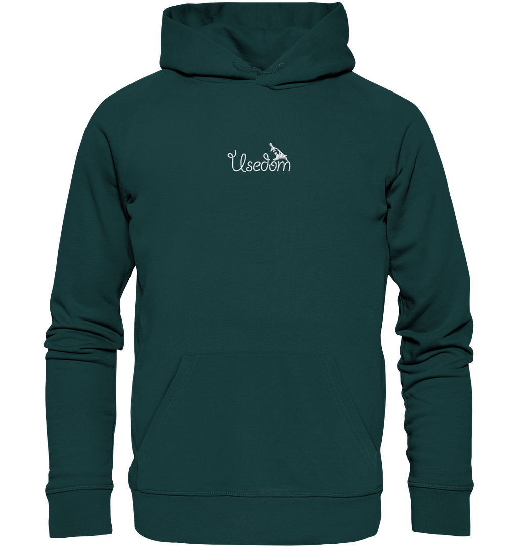 Usedom Hoodie – Weißer Stick vorn