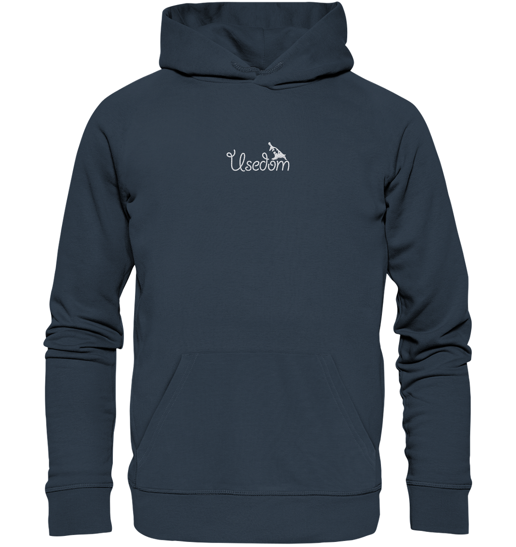 Usedom Hoodie – Weißer Stick vorn