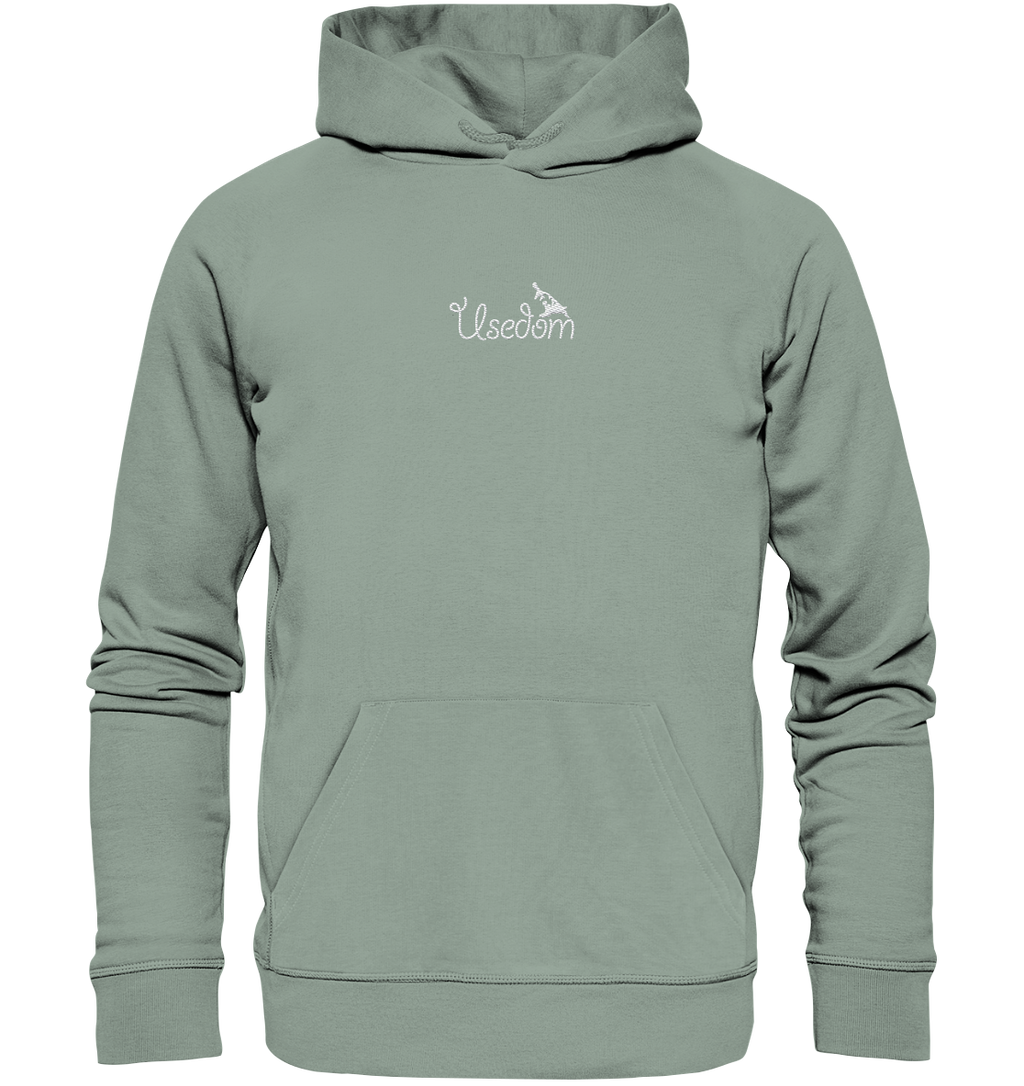 Usedom Hoodie – Weißer Stick vorn