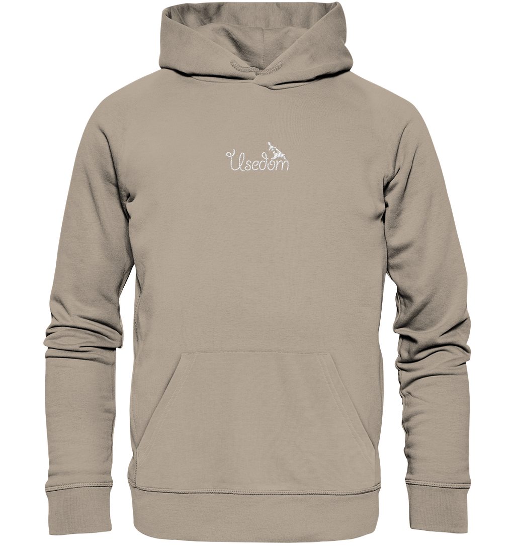 Usedom Hoodie – Weißer Stick vorn