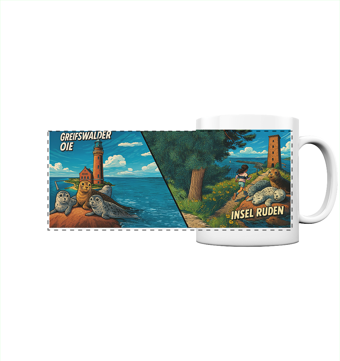 Tasse zur Greifswalder Oie und Insel Ruden - Panorama Tasse